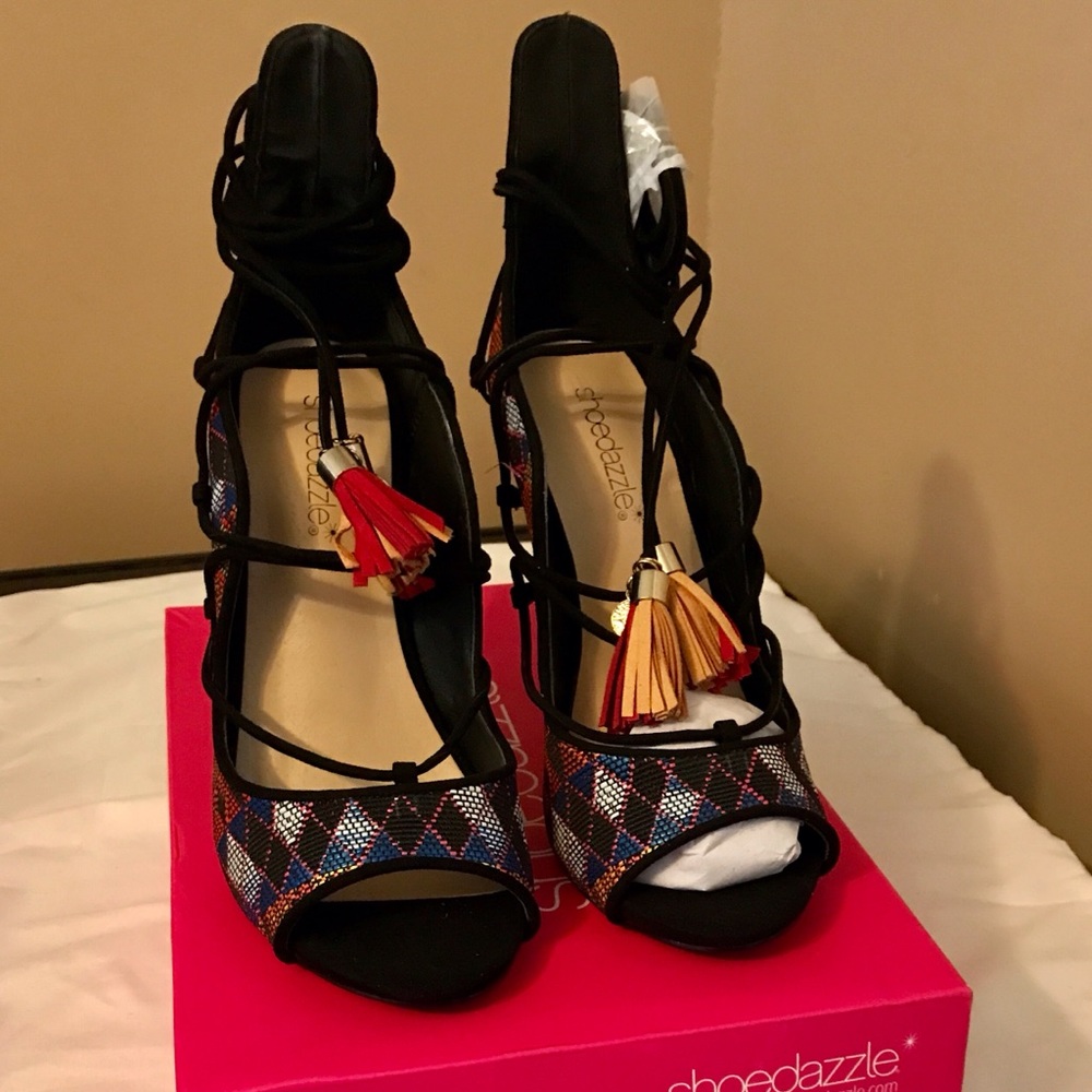 Shoedazzle Bentley Ankle Tie Stiletto